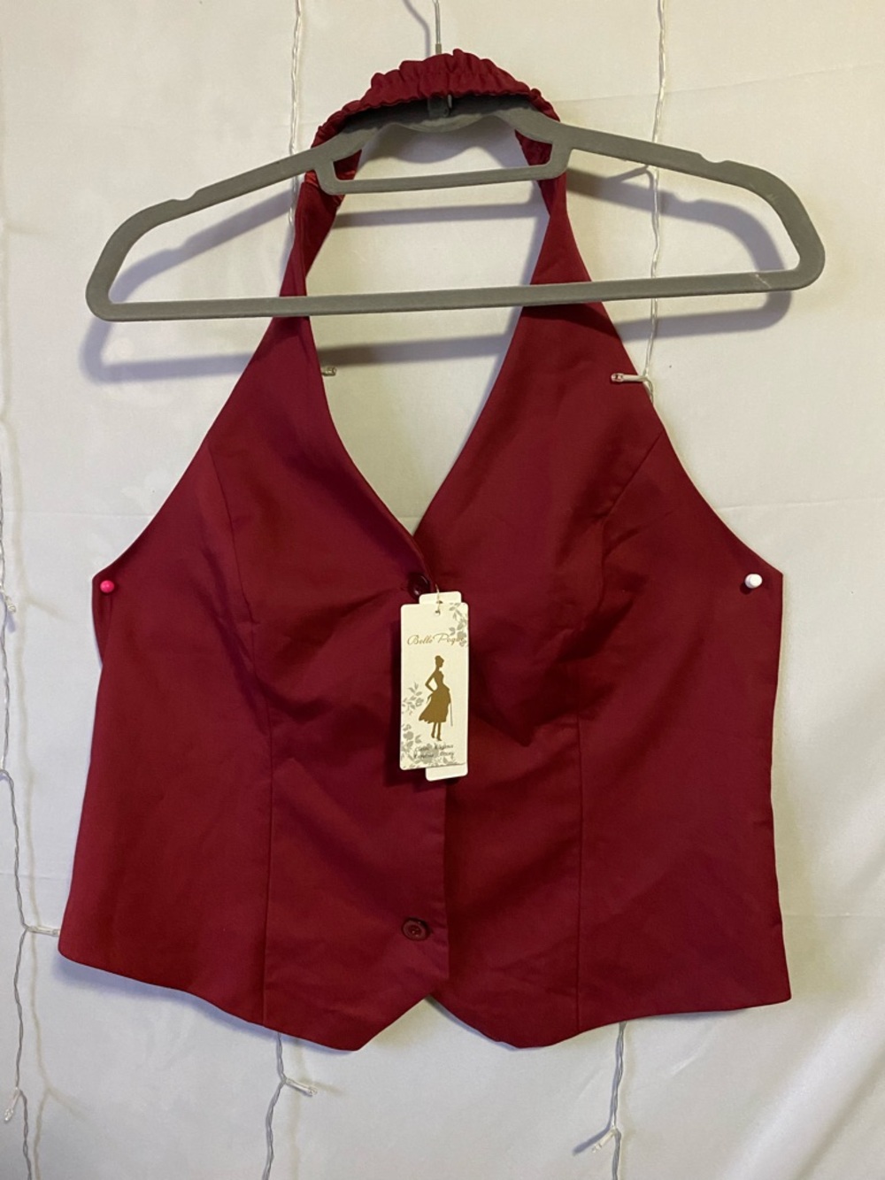 Burgundy Halter Vest Top